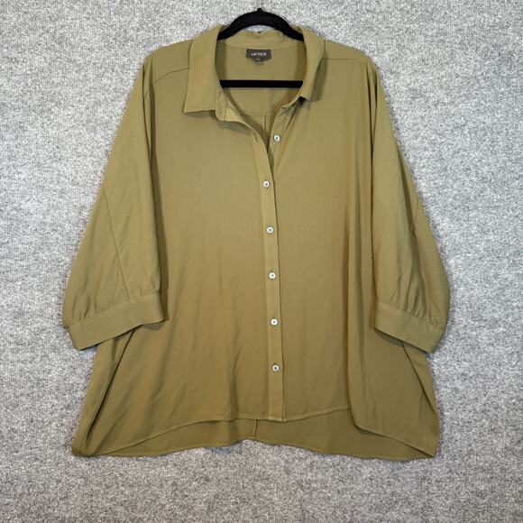 J. Jill Tops - J.Jill Shirt Womens 3X XXXL Green Button Up Flowy Bohemian Plus Size Blouse